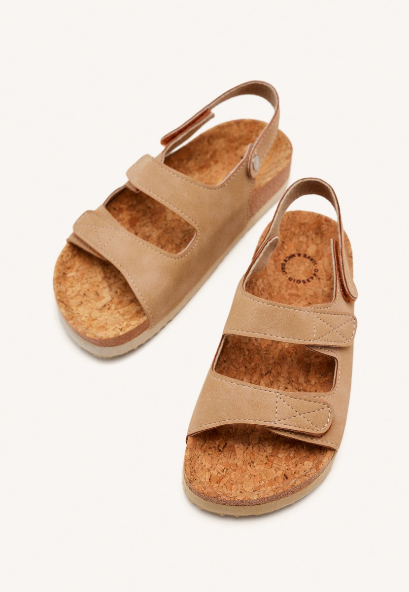 BIO COLOR TAUPE SANDALS WITH ADJUSTABLE CLOSURES FOR BOYS AND GIRLS KRAPINA