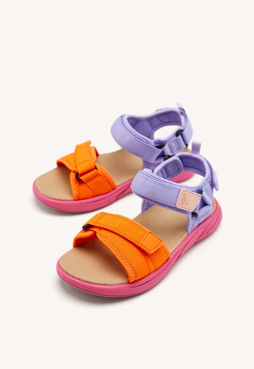 SPORTS SANDALS FUCHSIA COLOR WITH COLOR ACCENTS FOR GIRL AND BOY BUNNEL