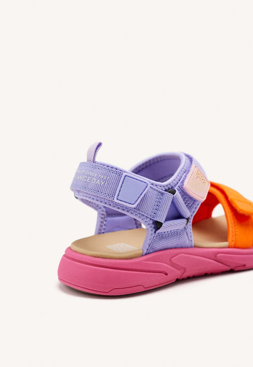SPORTS SANDALS FUCHSIA COLOR WITH COLOR ACCENTS FOR GIRL AND BOY BUNNEL