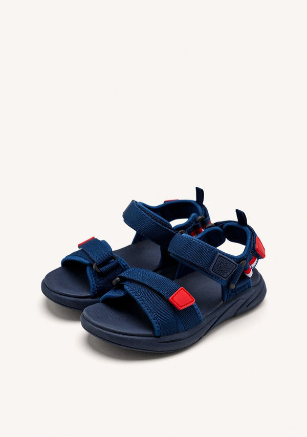 CHANCLAS DEPORTIVAS COLOR AZUL MARINO CON ACENTOS DE COLOR PARA NIÑO Y NIÑA BUNNEL