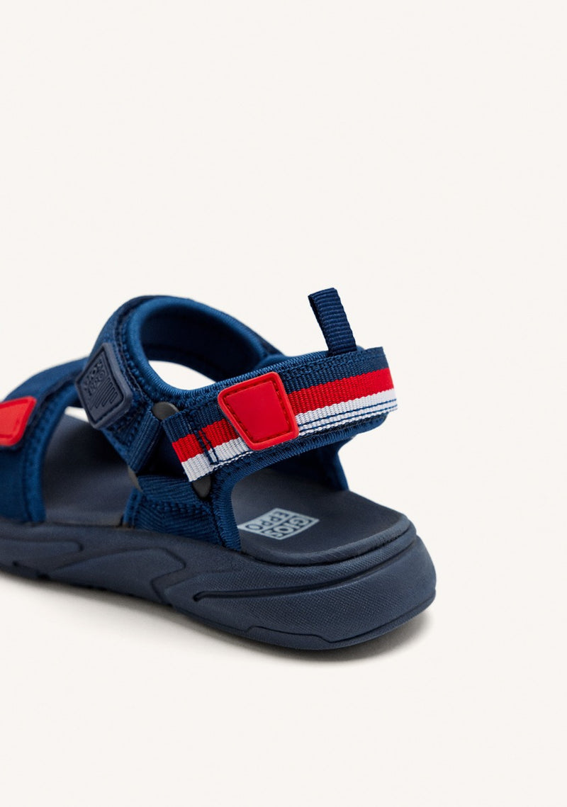 CHANCLAS DEPORTIVAS COLOR AZUL MARINO CON ACENTOS DE COLOR PARA NIÑO Y NIÑA BUNNEL