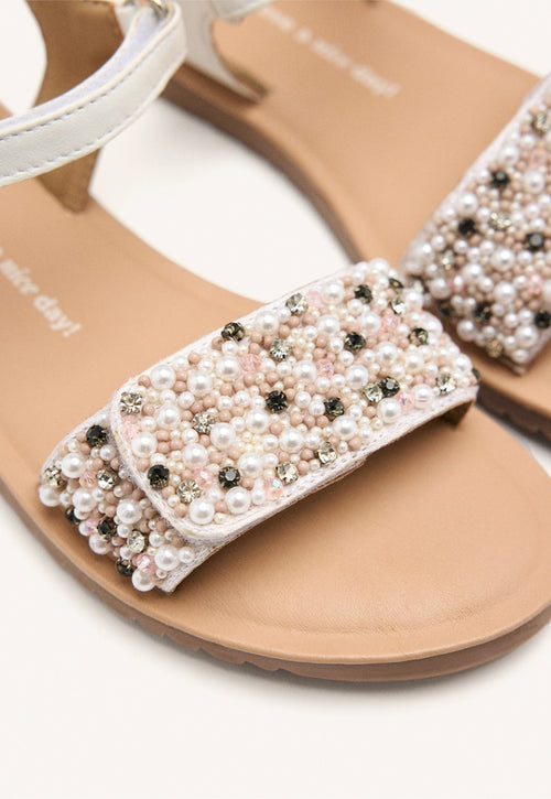 LEATHER BEADED SANDALS BOZRAH