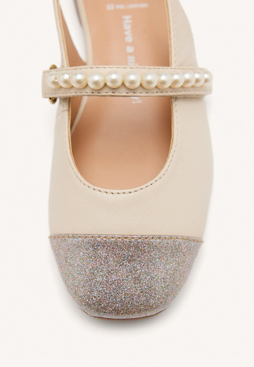 LEATHER PEARL BALLET FLATS HAWLEY