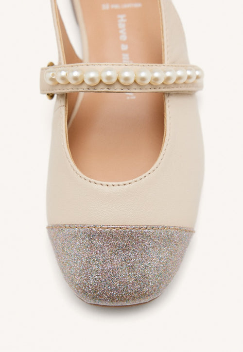 LEATHER PEARL BALLET FLATS HAWLEY