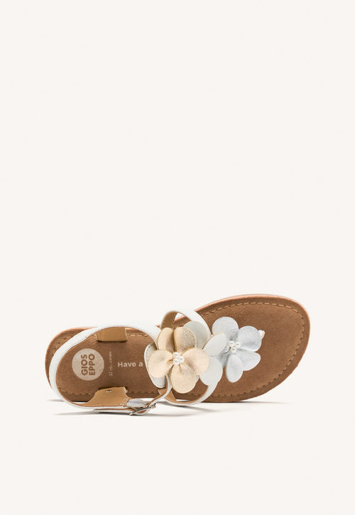 SANDALIAS FLORES PIEL BARNET