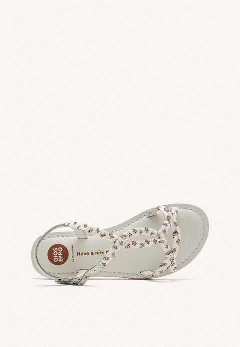 LEATHER, RAFFIA AND GLITTER SANDALS WENHAM