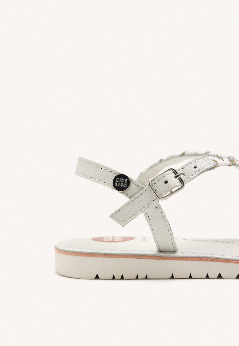 LEATHER, RAFFIA AND GLITTER SANDALS WENHAM