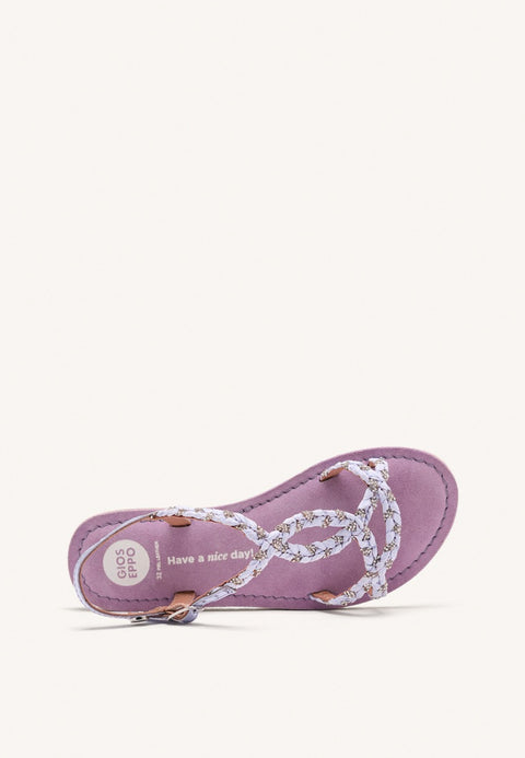 LEATHER, RAFFIA AND GLITTER SANDALS WENHAM