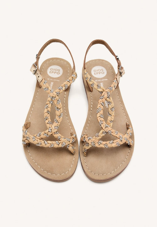SANDALIAS PIEL, STRASS Y RAFIA WENHAM