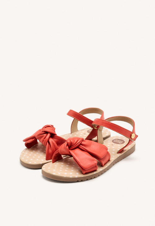 LEATHER BOW SANDALS WAREHAM