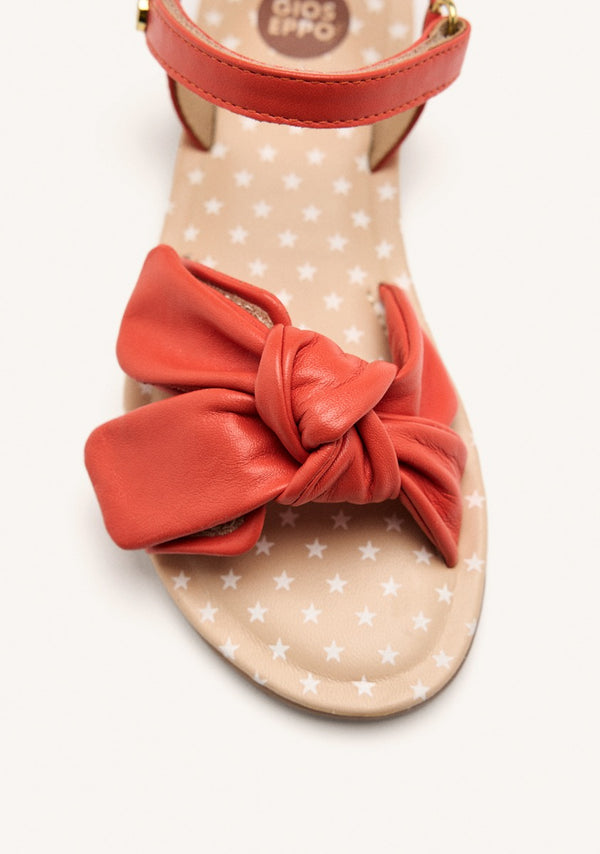 LEATHER BOW SANDALS WAREHAM