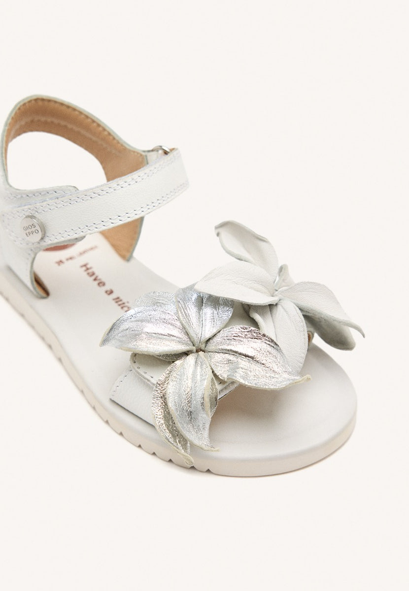 LEATHER FLOWER SANDALS MARINETTE