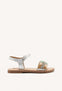 METALLIC LEATHER BEADED SANDALS COUDERAY