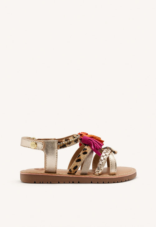 LEOPARD AND FRINGES SANDALS MEDFIELD