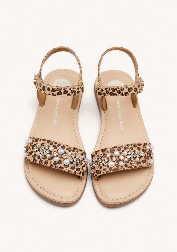 LEOPARD LEATHER SANDALS BRIDGTON