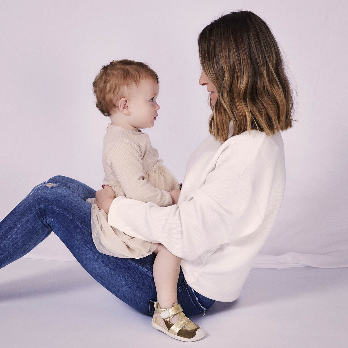 Bahon girls gold leather sandals