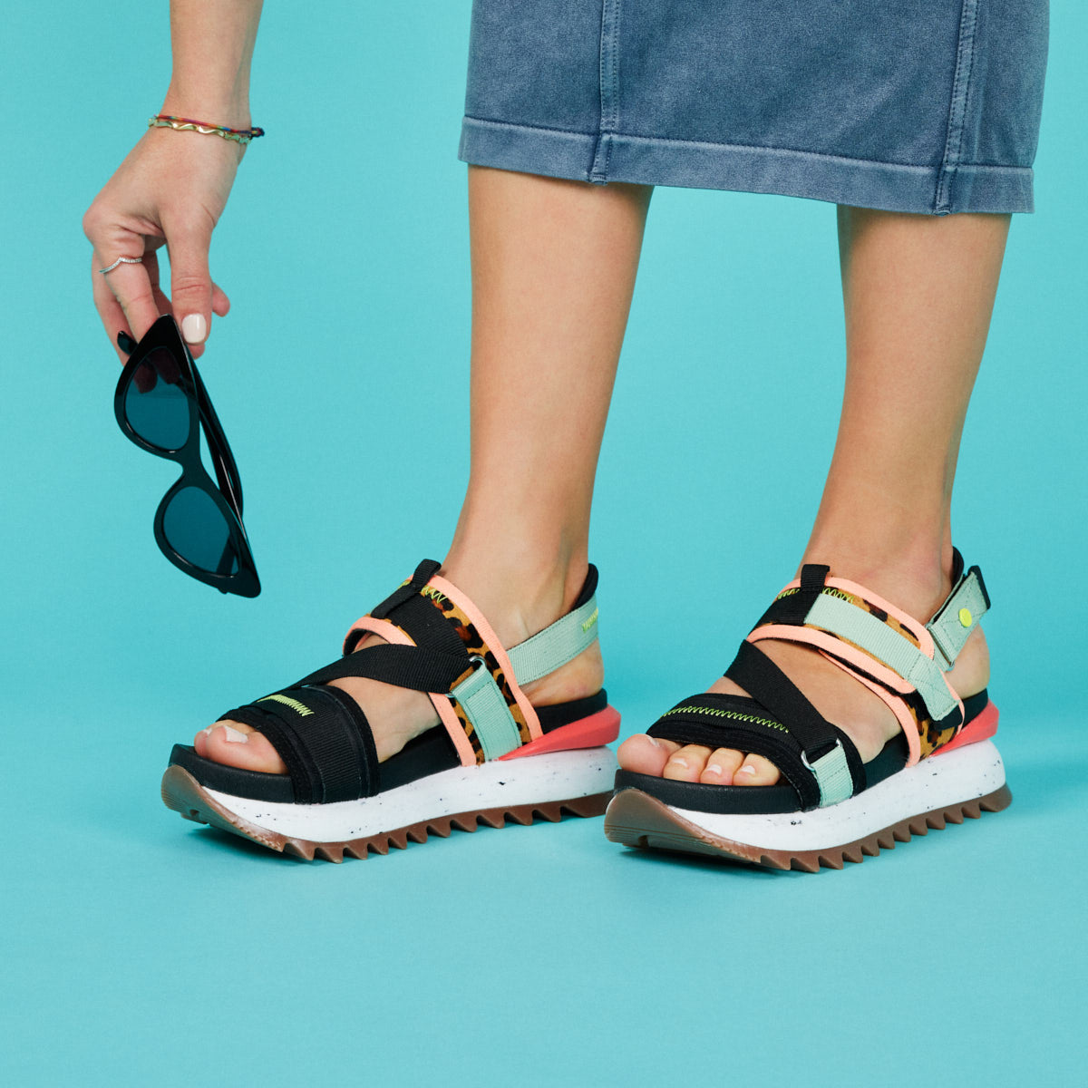 Semarang women's sporty leopard-print sandals