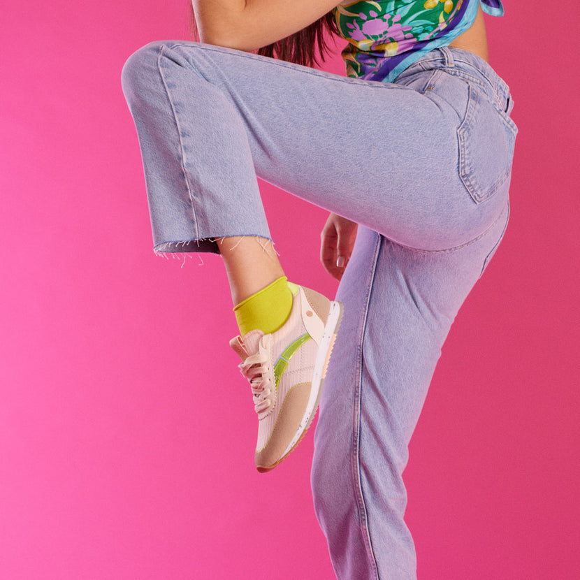 Sneakers rosa con texturas para mujer arbent 