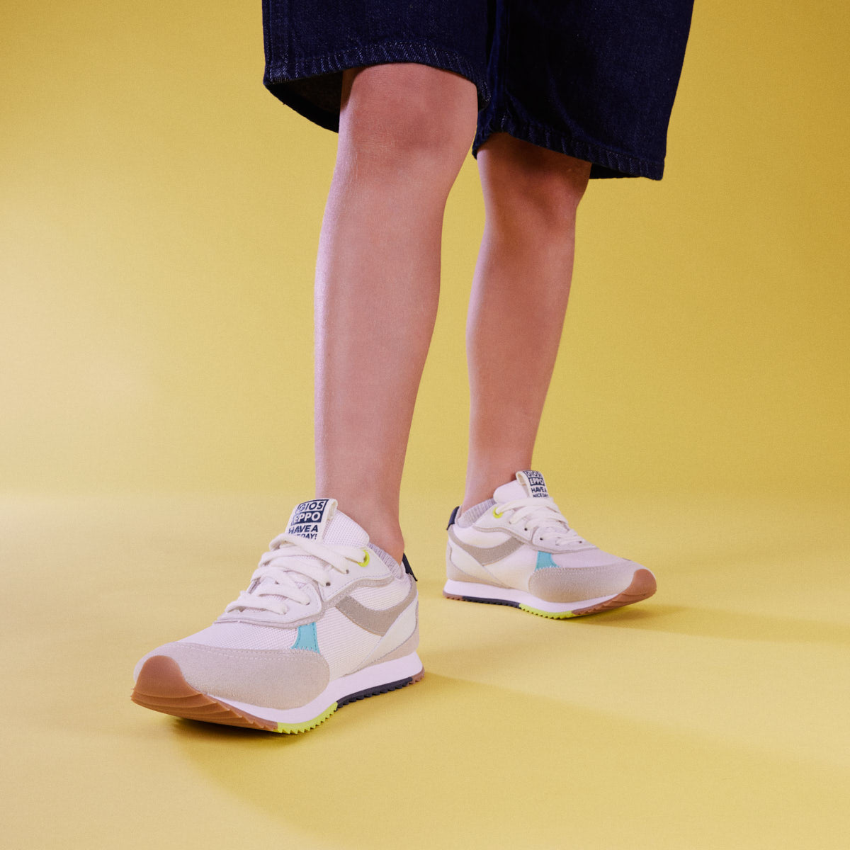 Sneakers bianche dal look retro da bambino ganthier