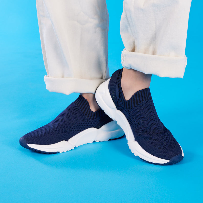 Sneakers azul marino tipo calcetín para niño davron