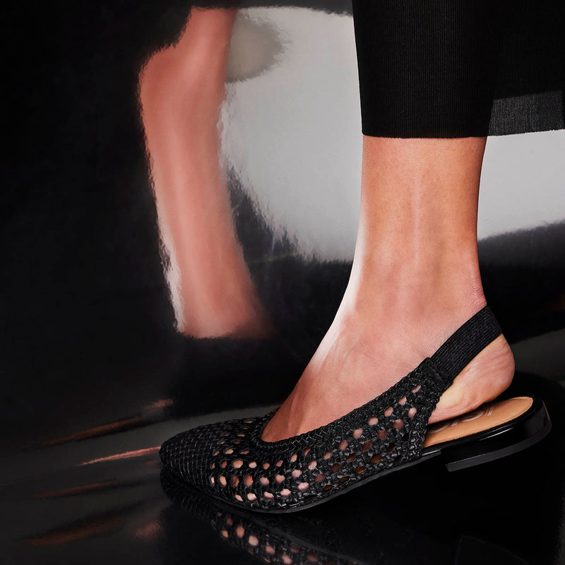 Bailarinas trenzadas de piel en color negro para mujer Guatavita 