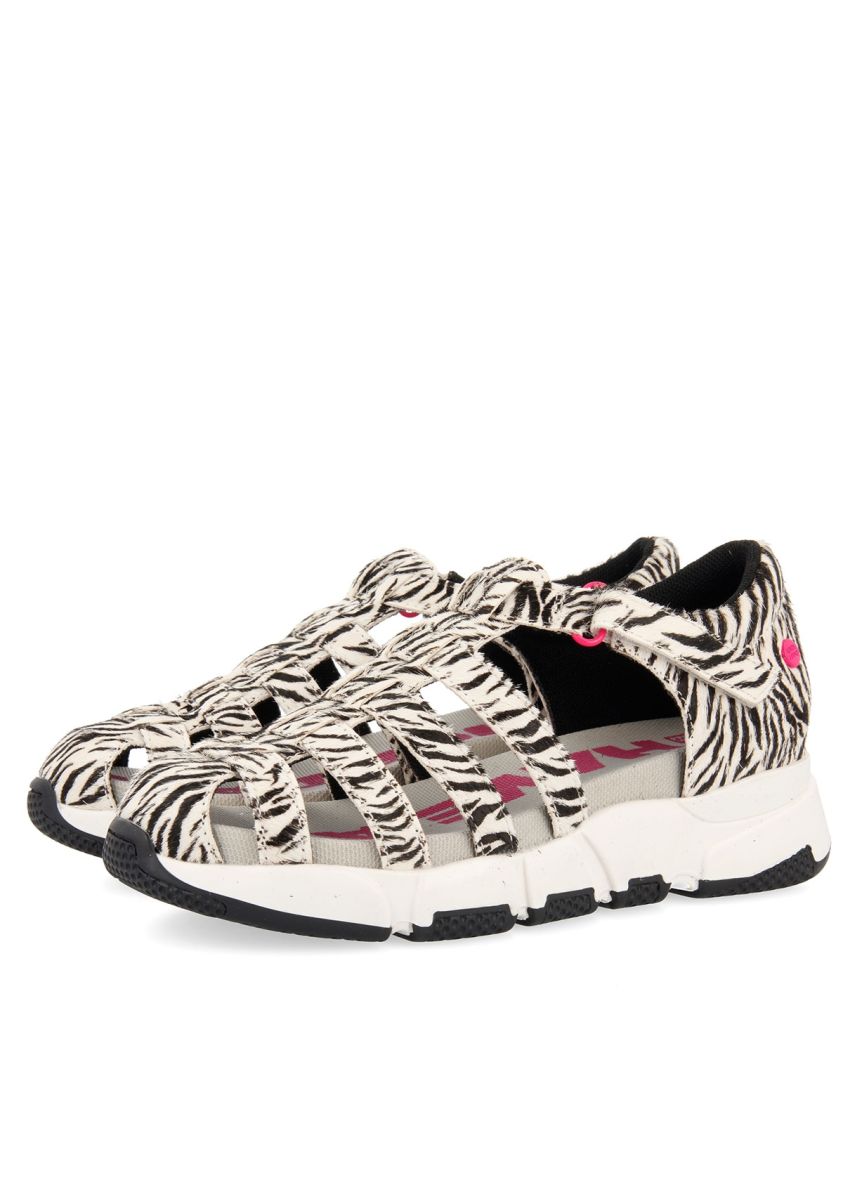 Sandali stile a ragno con print di zebra da bambino MELFI